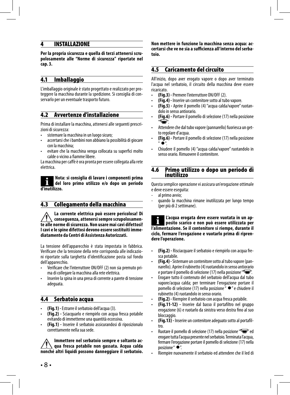 Philips Saeco Nina Siebträger-Espressomaschine User Manual | Page 8 / 76