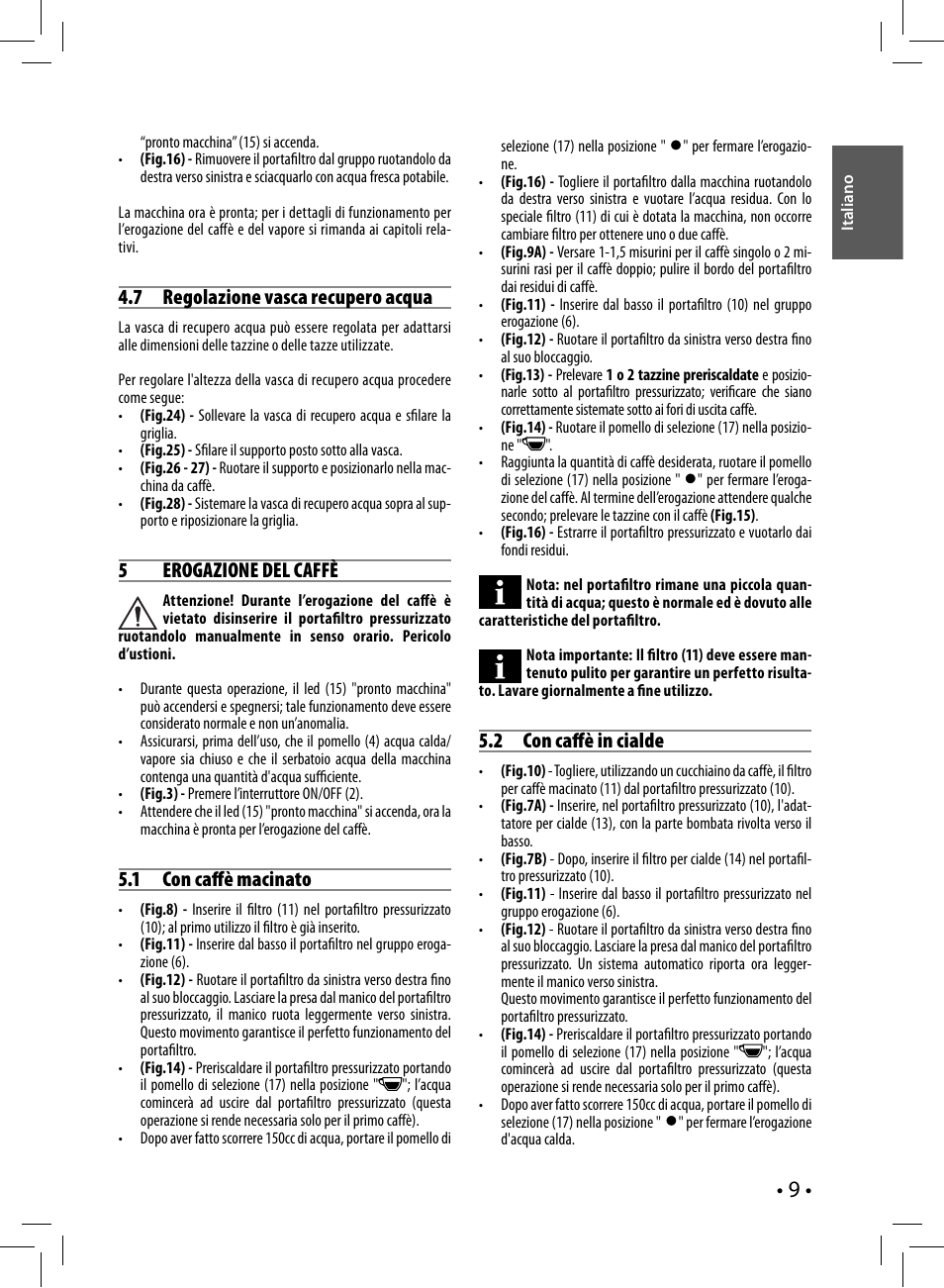 Philips Saeco Nina Siebträger-Espressomaschine User Manual | Page 9 / 76