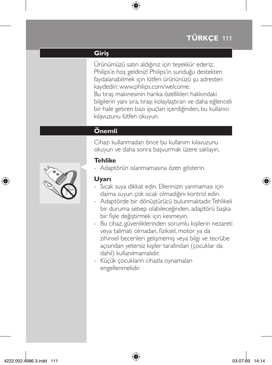 Philips Elektrorasierer User Manual | Page 109 / 124