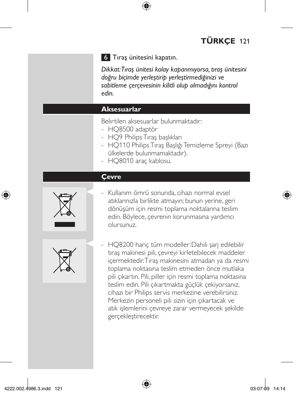 Philips Elektrorasierer User Manual | Page 119 / 124