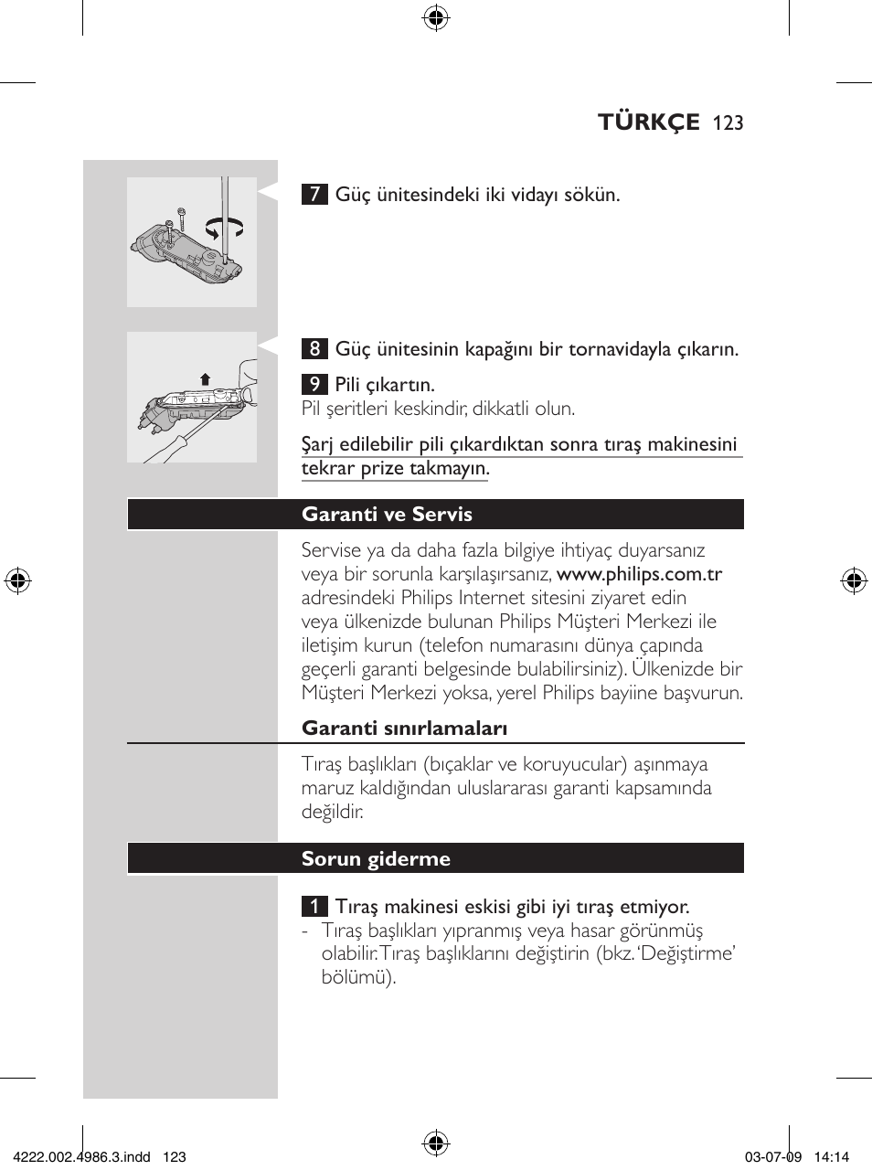 Philips Elektrorasierer User Manual | Page 121 / 124