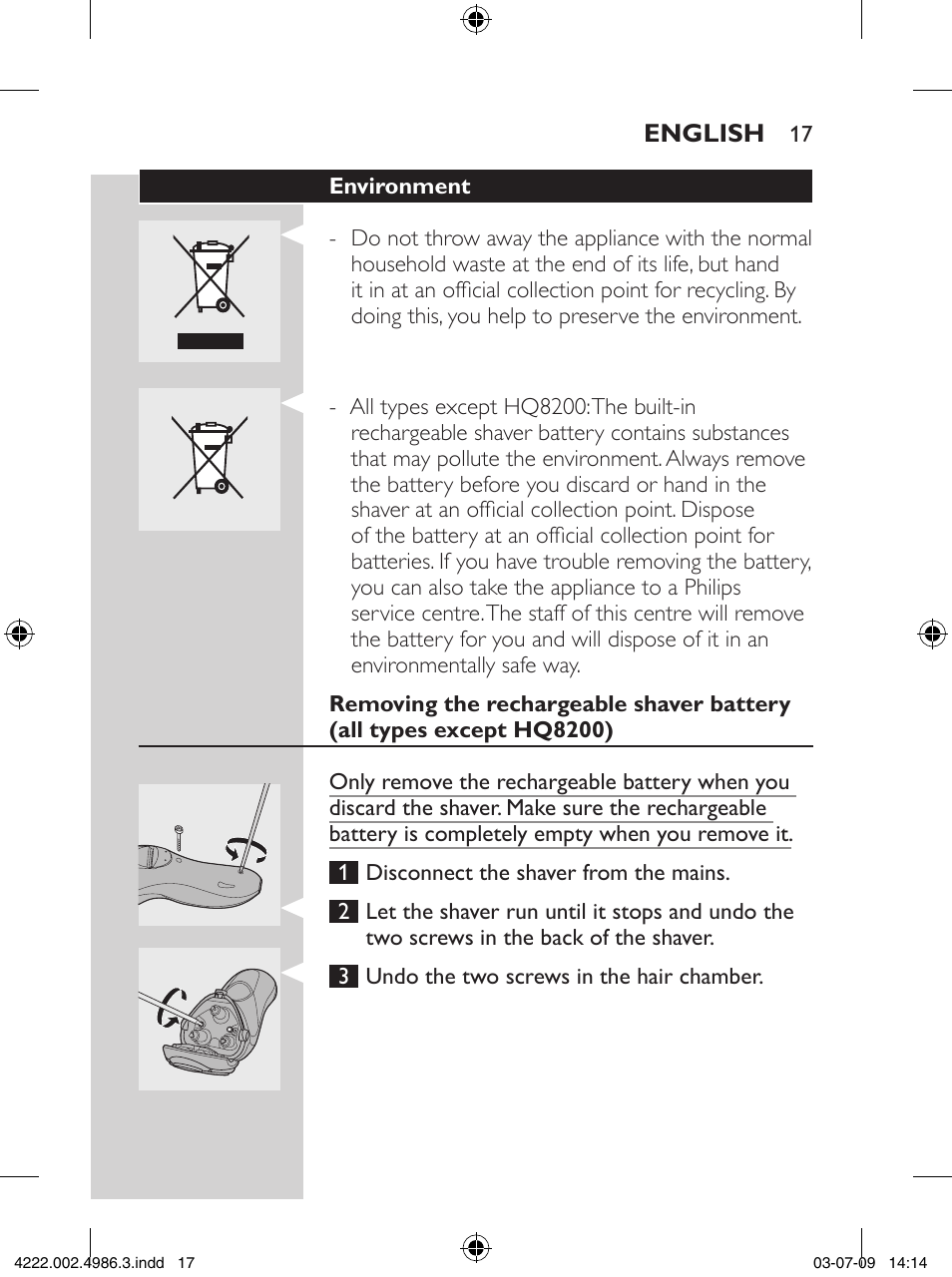 Philips Elektrorasierer User Manual | Page 15 / 124