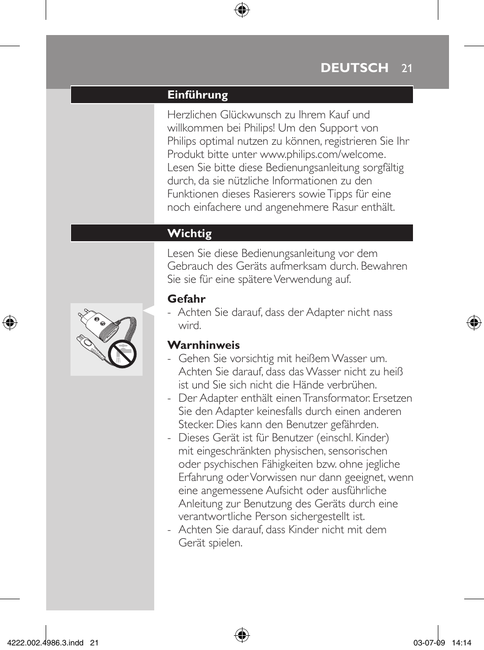 Philips Elektrorasierer User Manual | Page 19 / 124