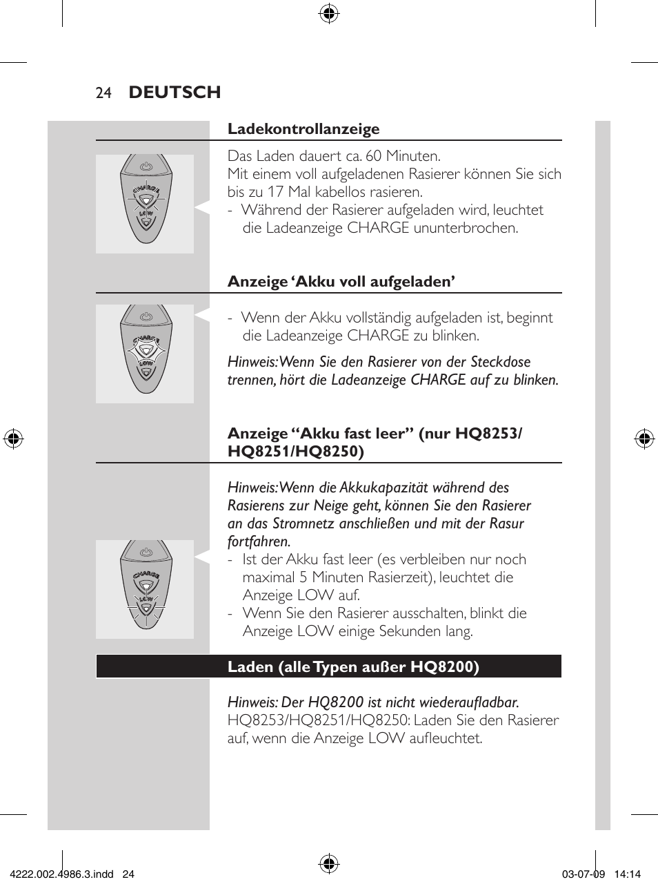 Philips Elektrorasierer User Manual | Page 22 / 124