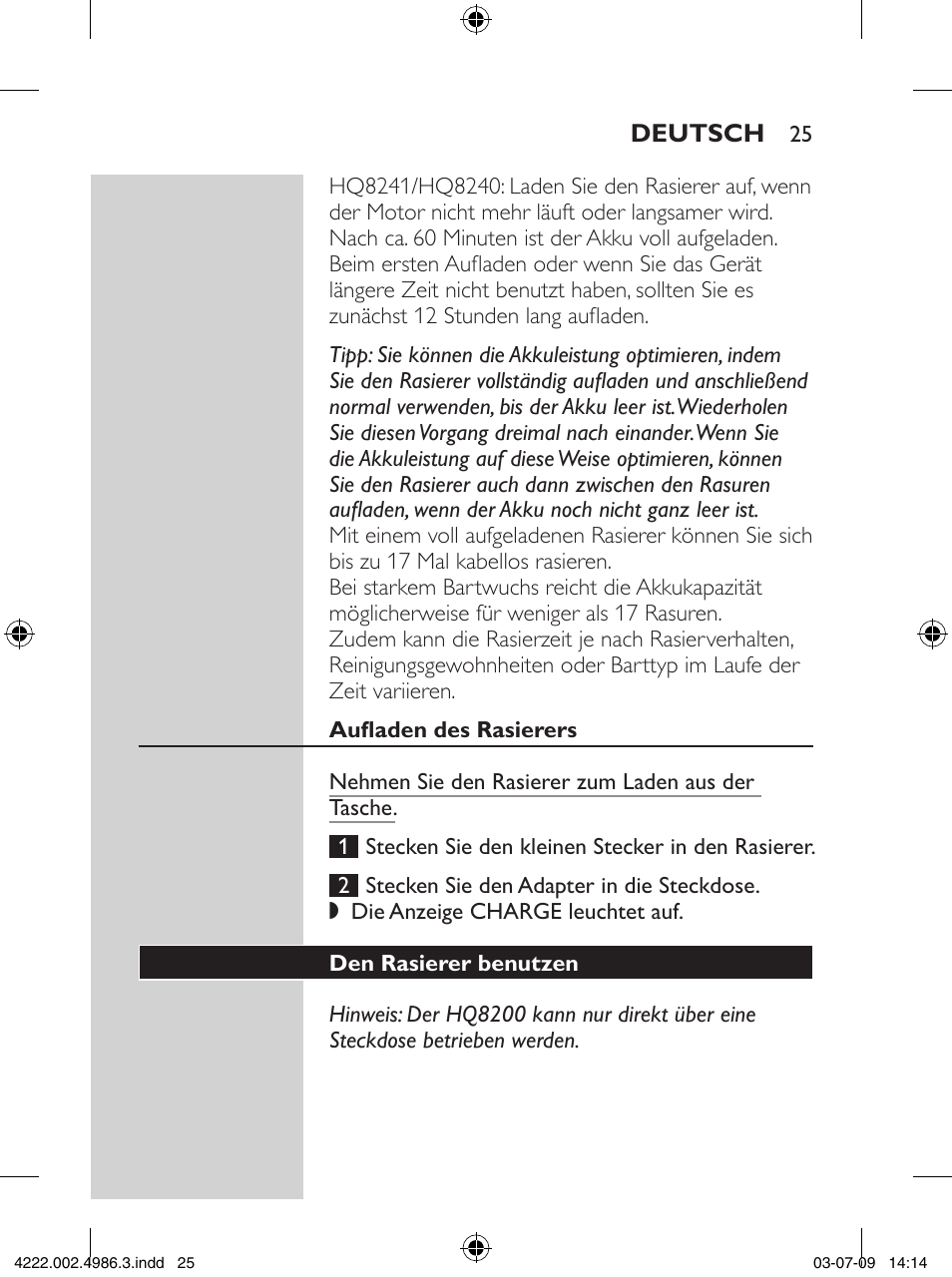 Philips Elektrorasierer User Manual | Page 23 / 124