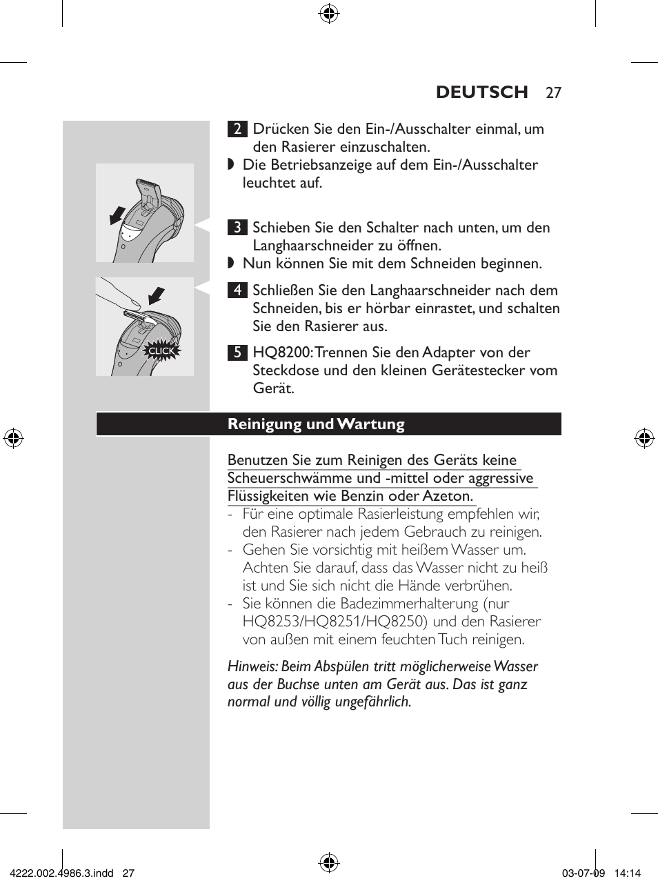 Philips Elektrorasierer User Manual | Page 25 / 124