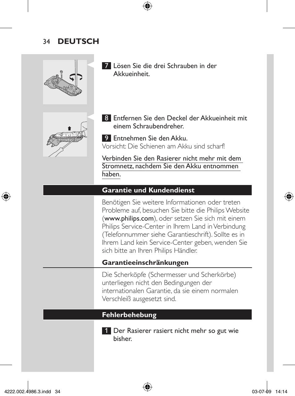 Philips Elektrorasierer User Manual | Page 32 / 124