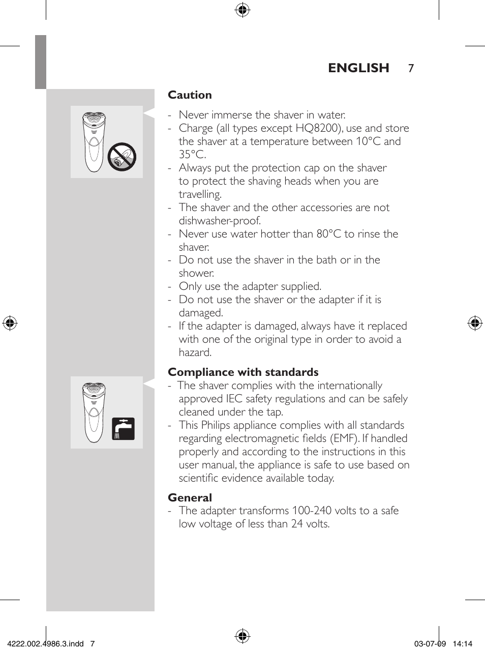 Philips Elektrorasierer User Manual | Page 5 / 124