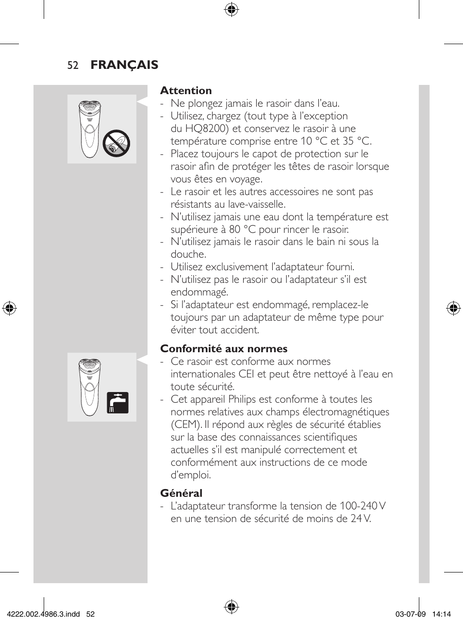 Philips Elektrorasierer User Manual | Page 50 / 124