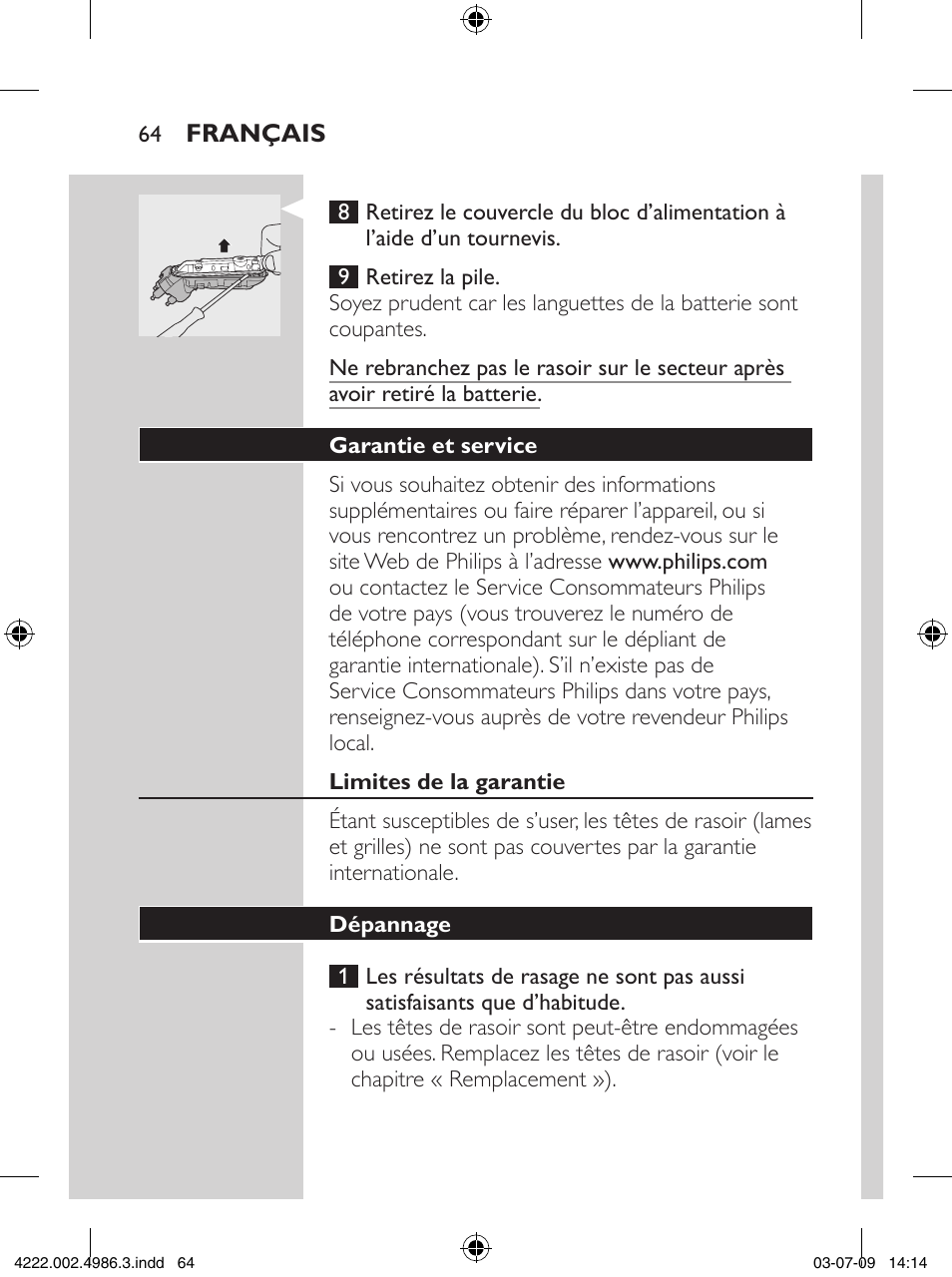 Philips Elektrorasierer User Manual | Page 62 / 124