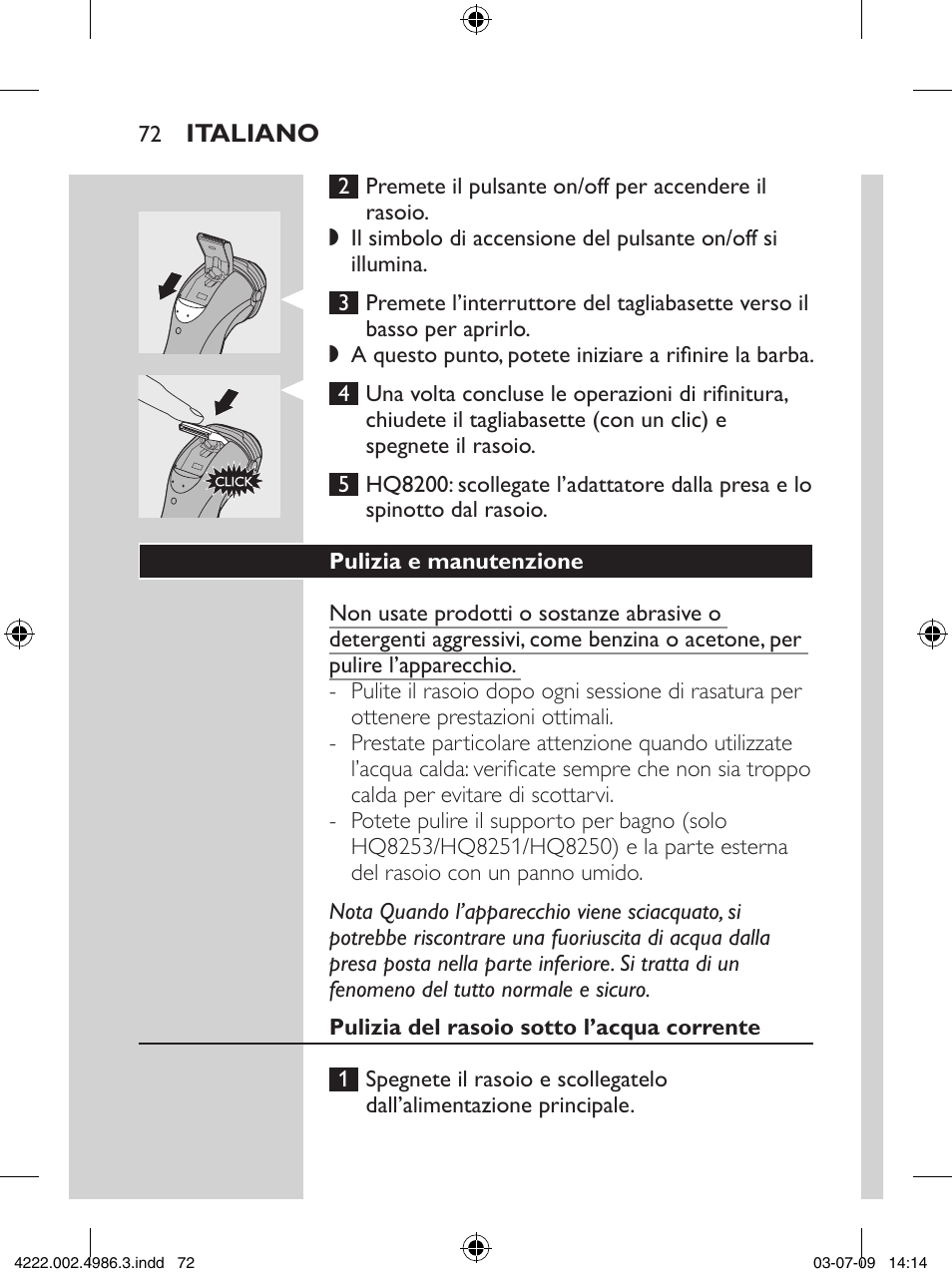 Philips Elektrorasierer User Manual | Page 70 / 124