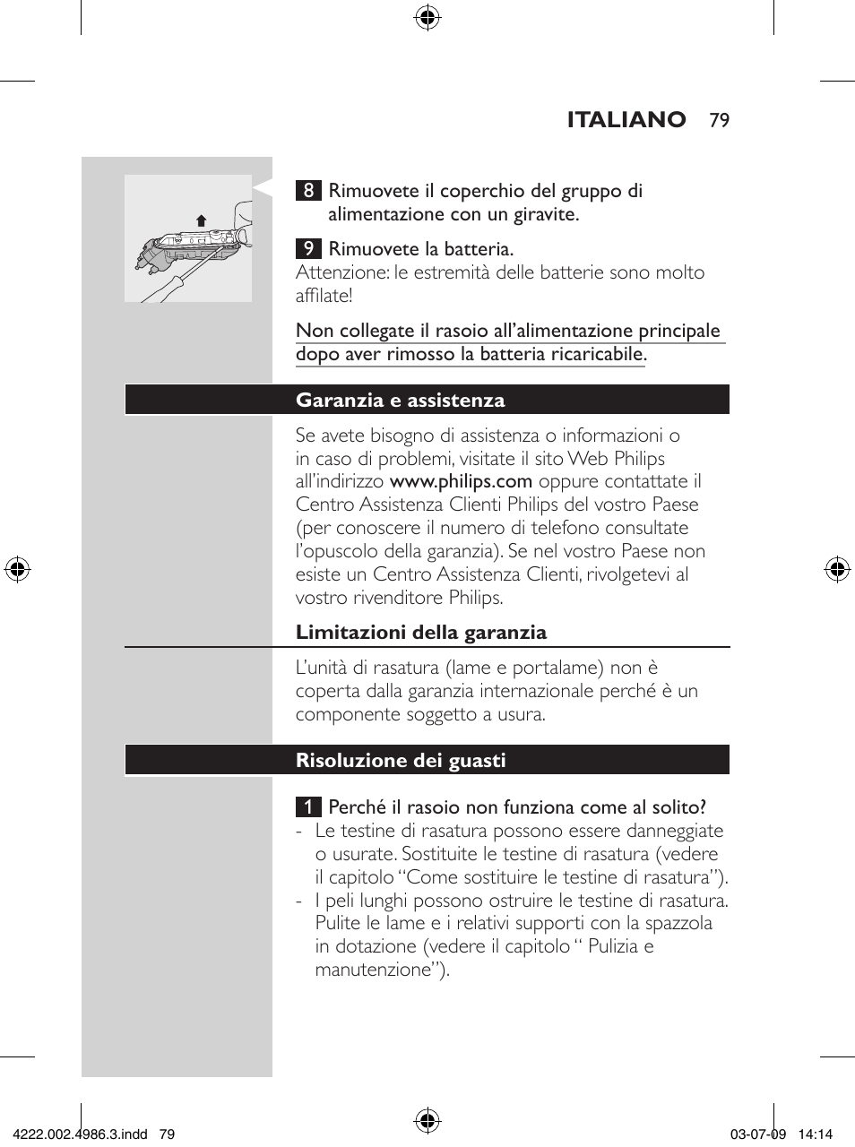 Philips Elektrorasierer User Manual | Page 77 / 124
