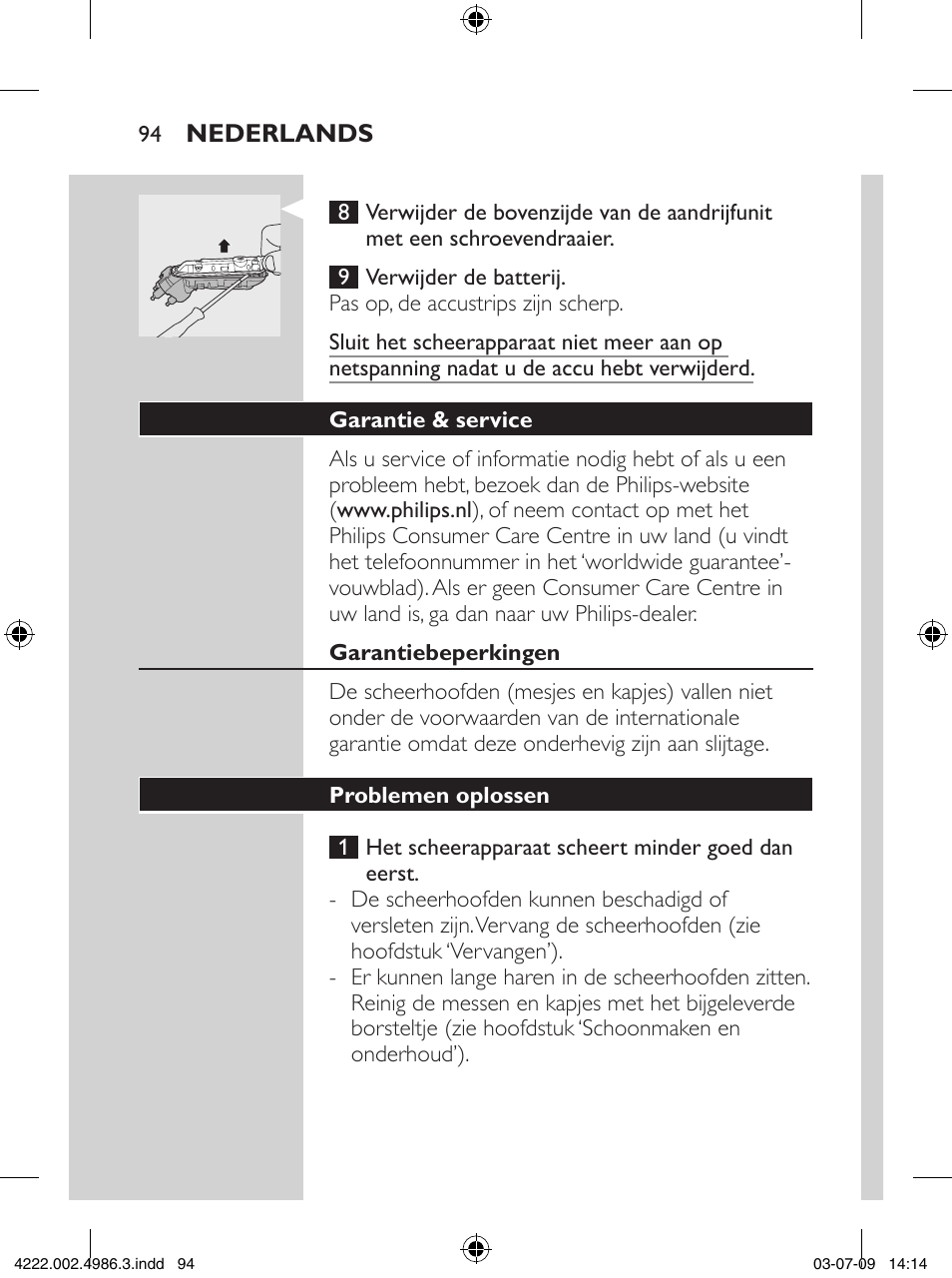 Philips Elektrorasierer User Manual | Page 92 / 124