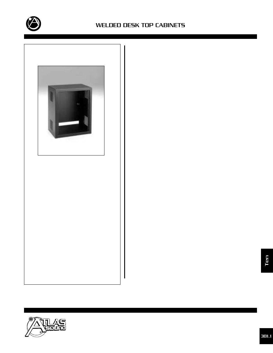 Atlas Sound Welded Desk Top Cabinets 400 Series User Manual | 2 pages