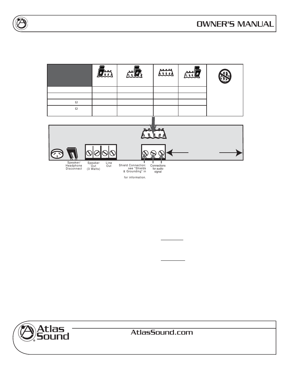 Owner's manual | Atlas Sound MVXA User Manual | Page 3 / 8