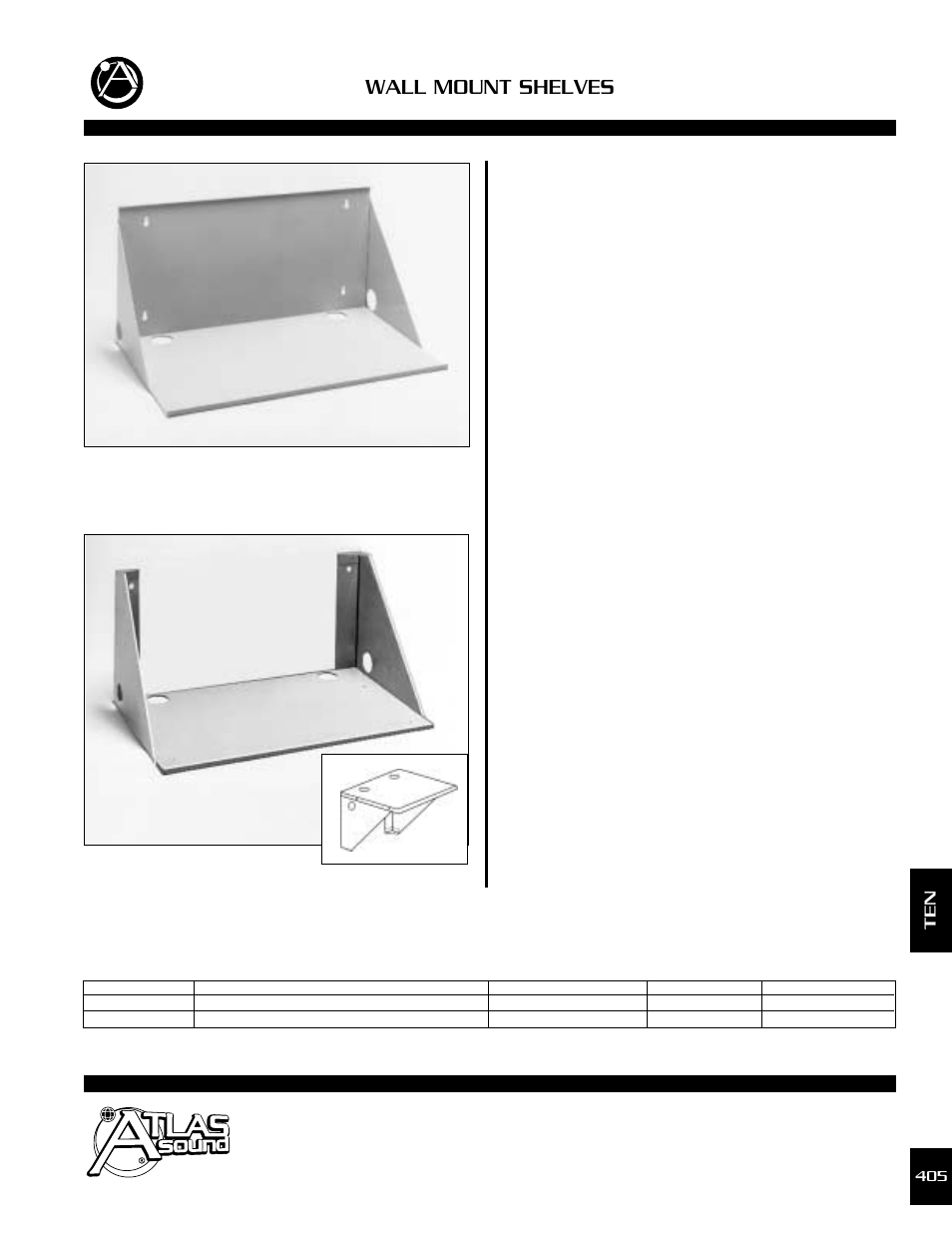 Atlas Sound Wall Mount Shelves AS-140 User Manual | 2 pages