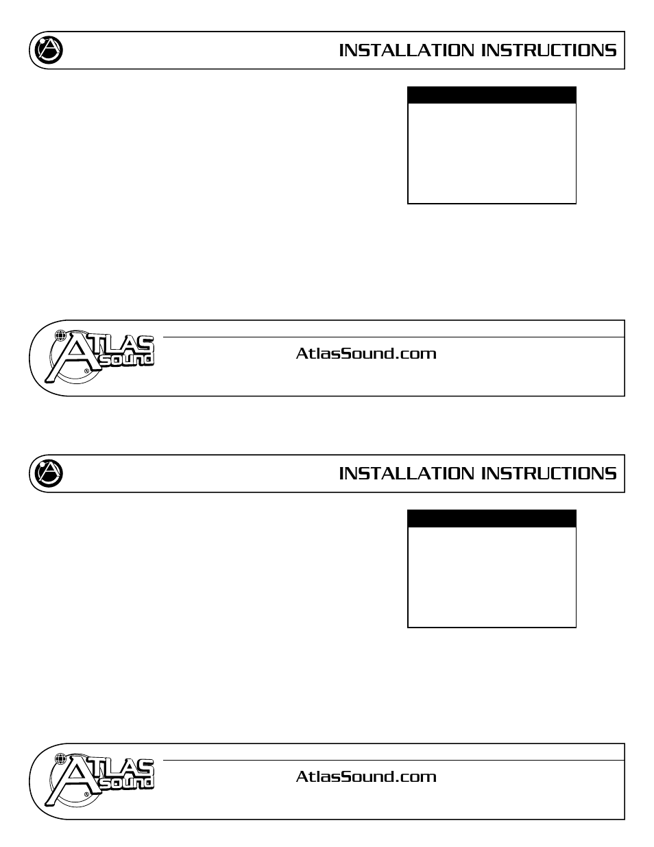 Atlas Sound GD87W User Manual | 1 page