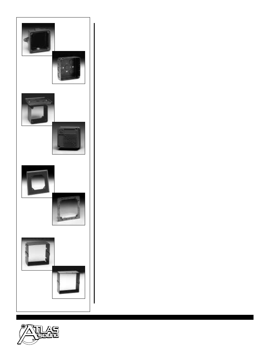 Baffle cover, Adapter plates, Adapter rings | Atlas Sound Speaker User Manual | Page 2 / 4