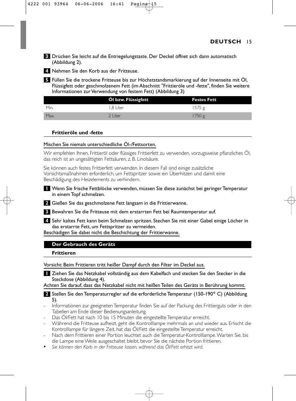 Philips Fritteuse User Manual | Page 15 / 42