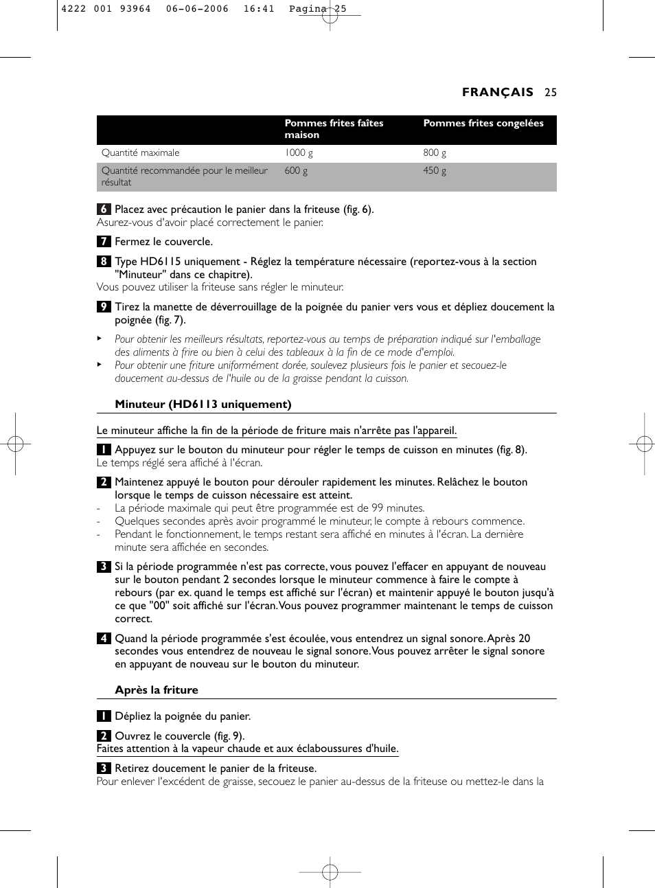 Philips Fritteuse User Manual | Page 25 / 42