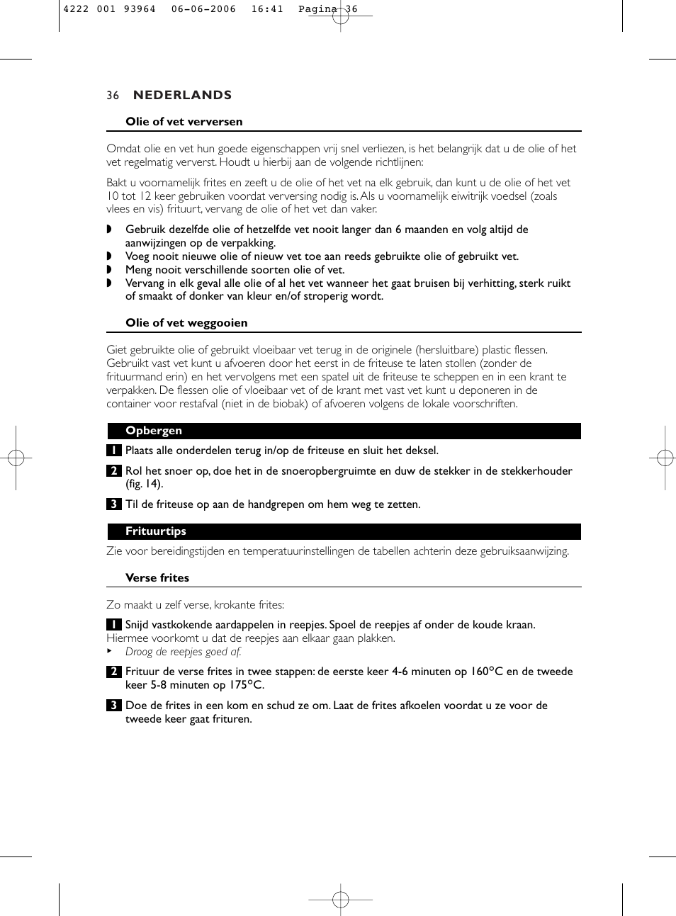 Philips Fritteuse User Manual | Page 36 / 42