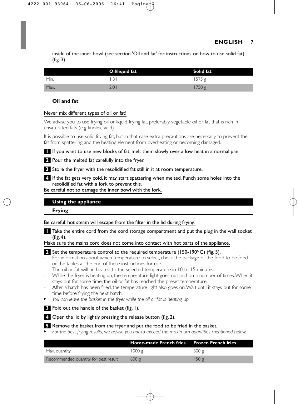 Philips Fritteuse User Manual | Page 7 / 42