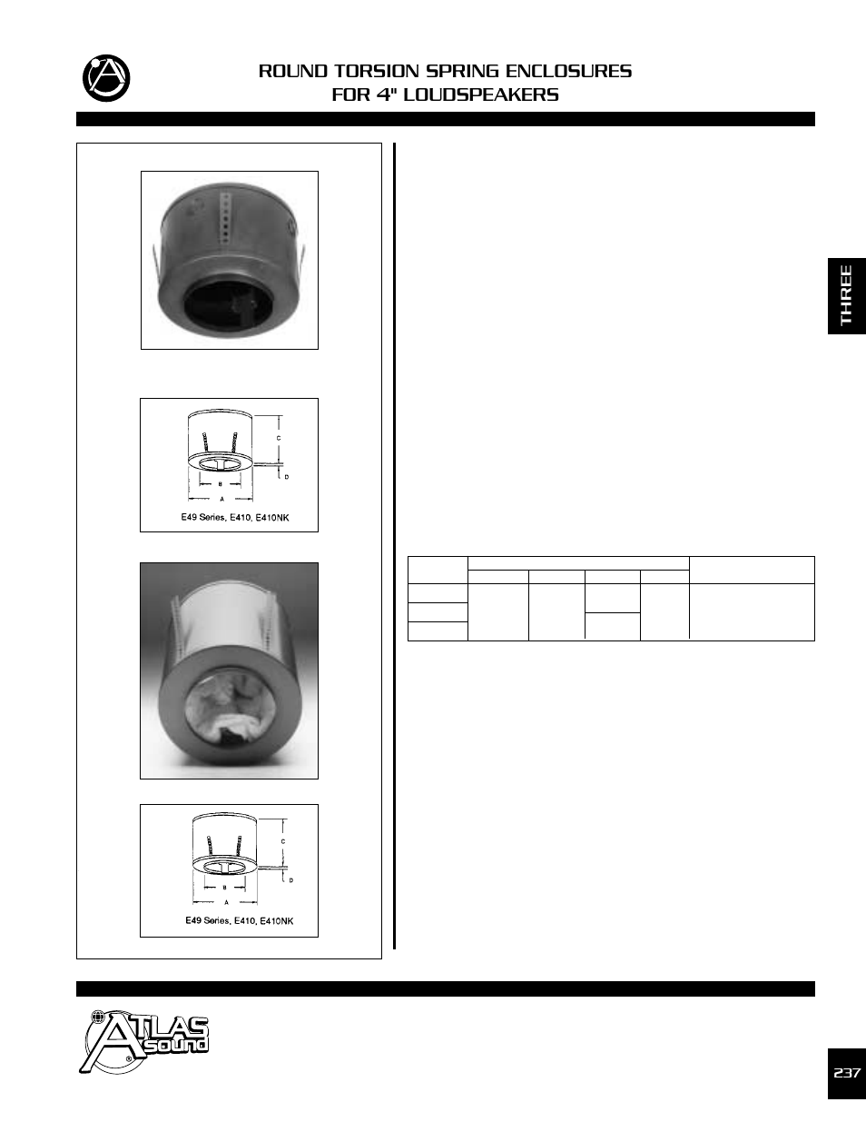 Atlas Sound E410 Series User Manual | 1 page