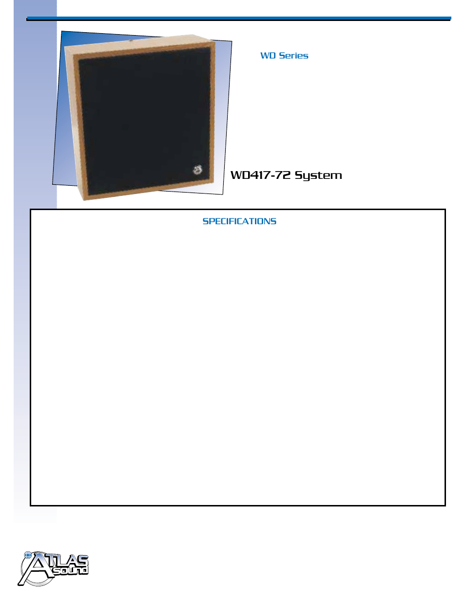 Five year limited warranty, Wd series, Specifications | Atlas Sound VP14 User Manual | Page 2 / 2