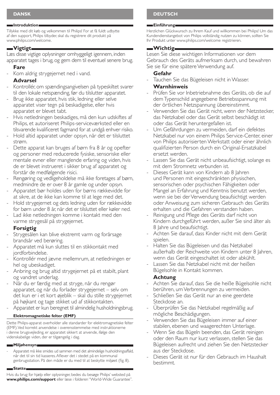 Philips Trocken-Bügeleisen User Manual | Page 2 / 8