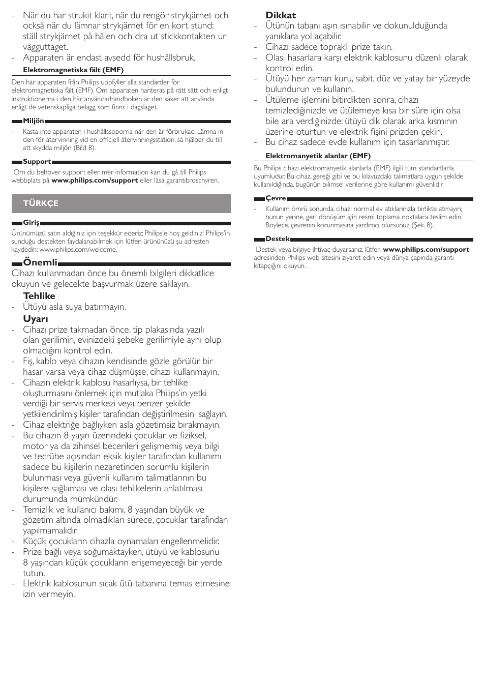 Philips Trocken-Bügeleisen User Manual | Page 8 / 8