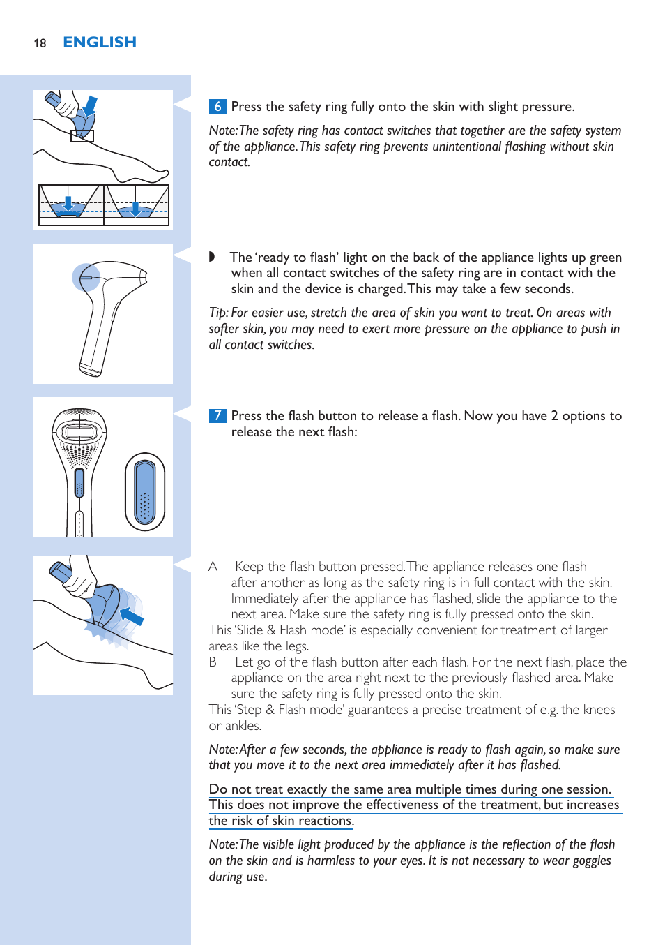 Philips Lumea IPL Haarentfernungssystem User Manual | Page 18 / 106
