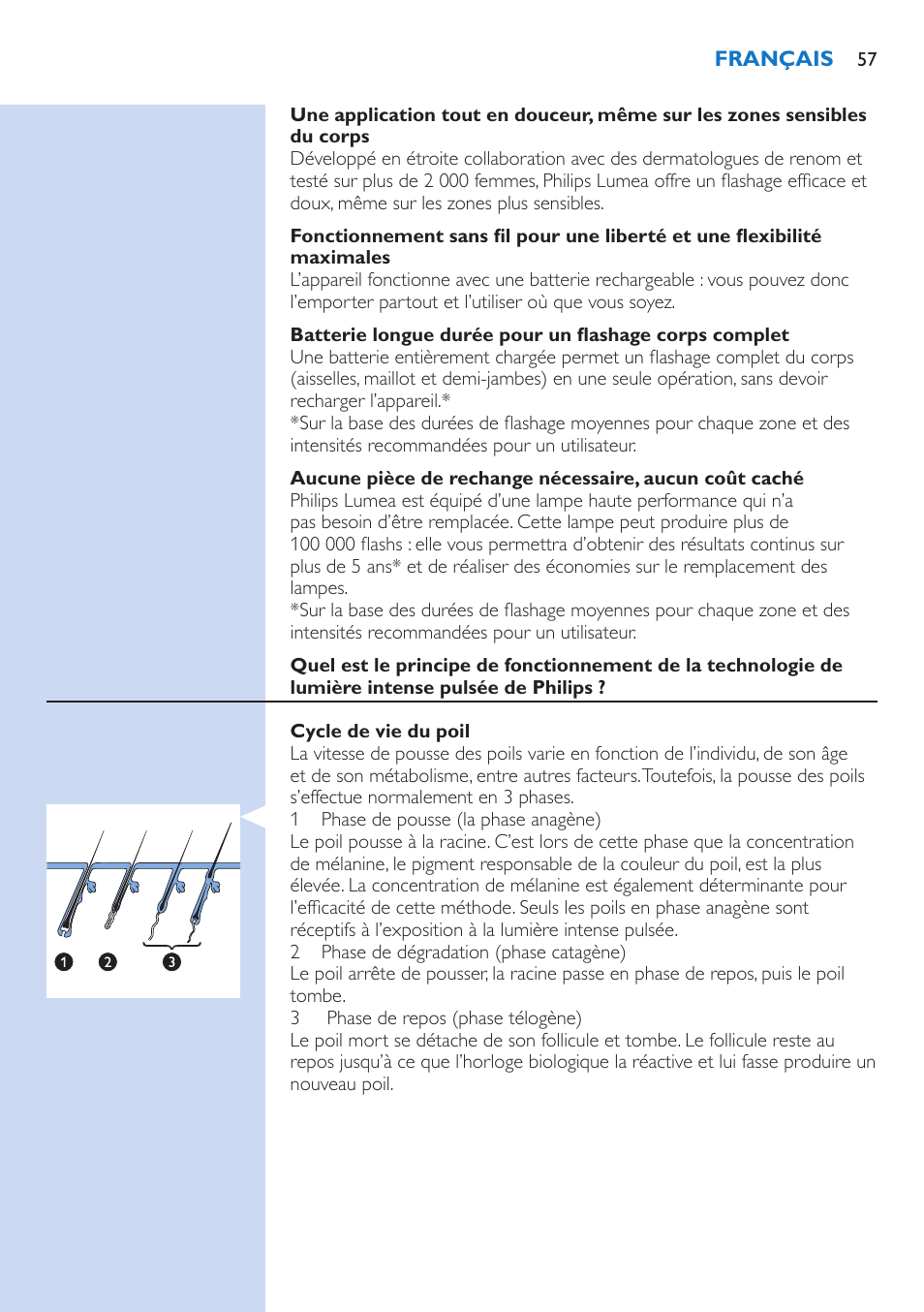 Philips Lumea IPL Haarentfernungssystem User Manual | Page 57 / 106