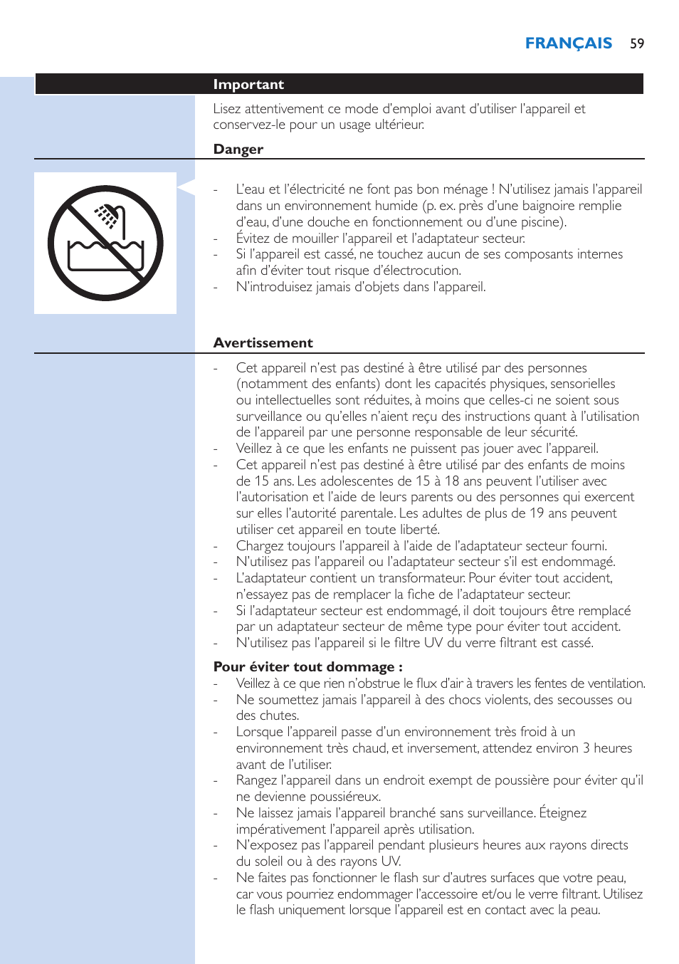 Philips Lumea IPL Haarentfernungssystem User Manual | Page 59 / 106