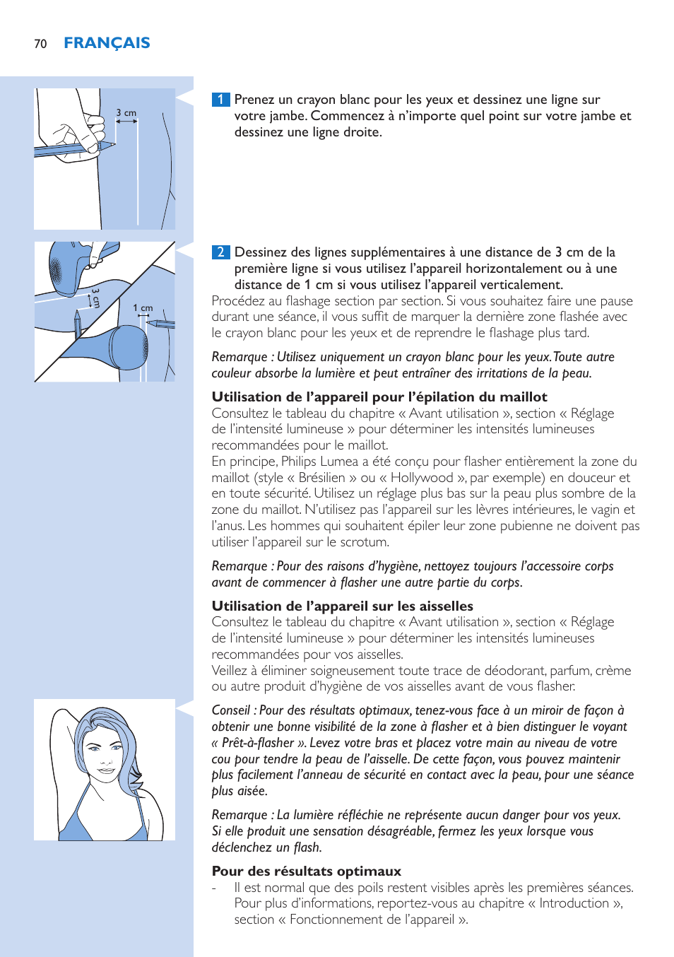 Philips Lumea IPL Haarentfernungssystem User Manual | Page 70 / 106