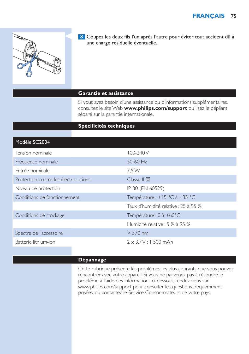 Philips Lumea IPL Haarentfernungssystem User Manual | Page 75 / 106