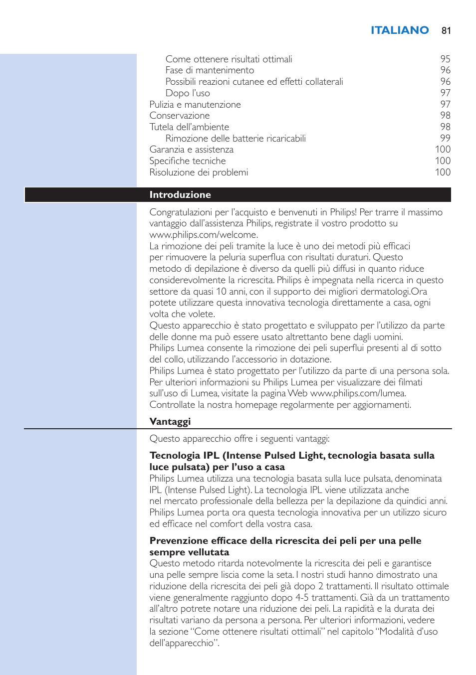 Philips Lumea IPL Haarentfernungssystem User Manual | Page 81 / 106