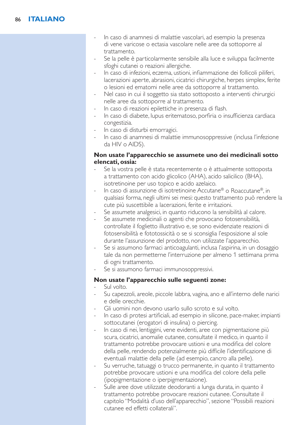 Philips Lumea IPL Haarentfernungssystem User Manual | Page 86 / 106