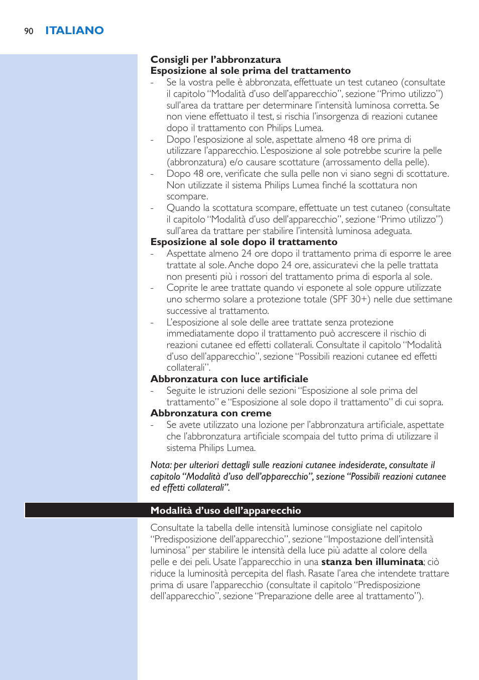 Philips Lumea IPL Haarentfernungssystem User Manual | Page 90 / 106