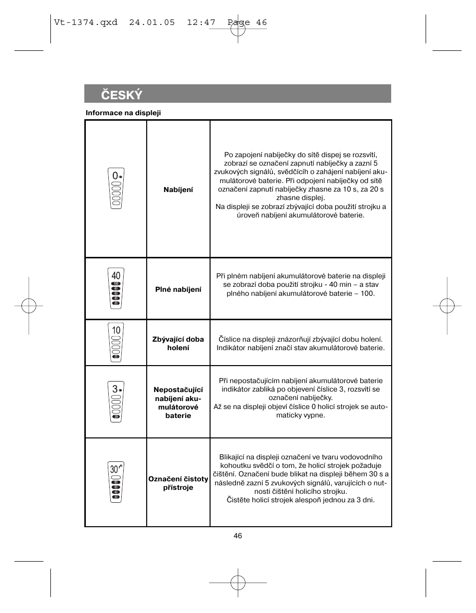 Èeský | Vitek VT-1374 User Manual | Page 46 / 60