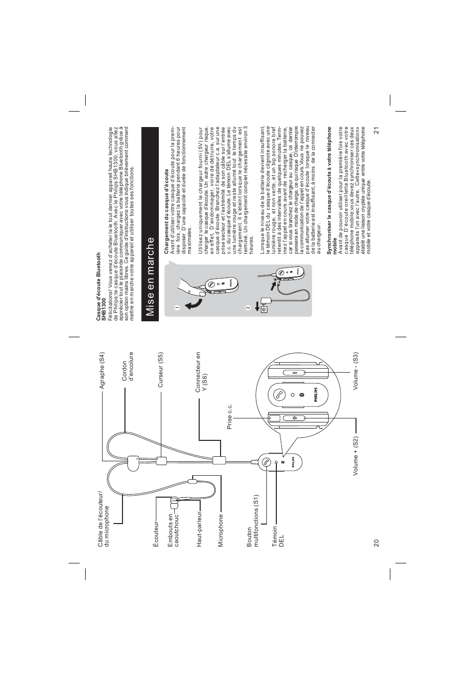 Mise en marche | Philips Bluetooth-Headset User Manual | Page 11 / 26