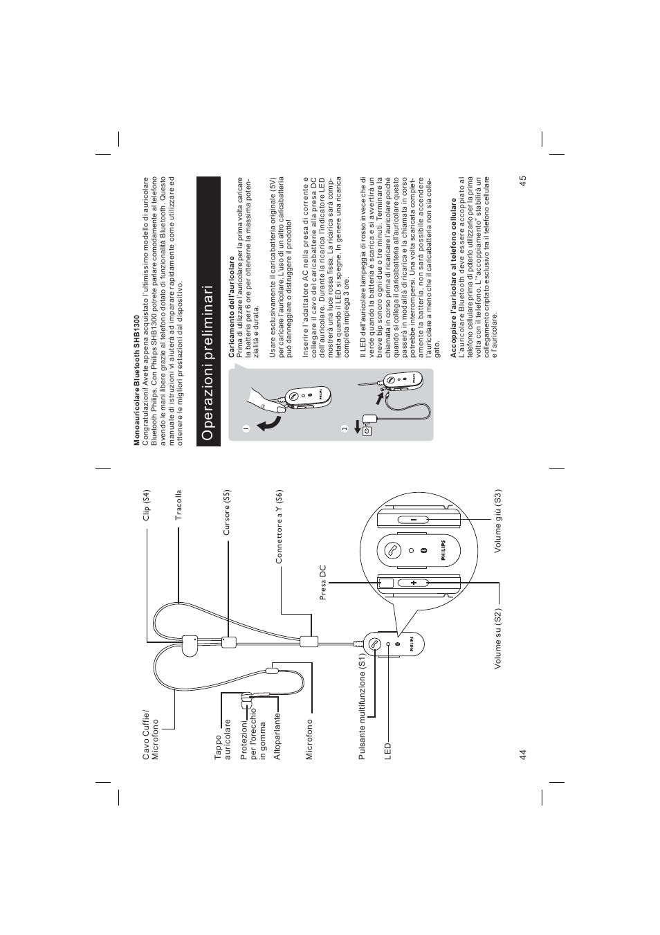 Operazioni preliminari | Philips Bluetooth-Headset User Manual | Page 23 / 26