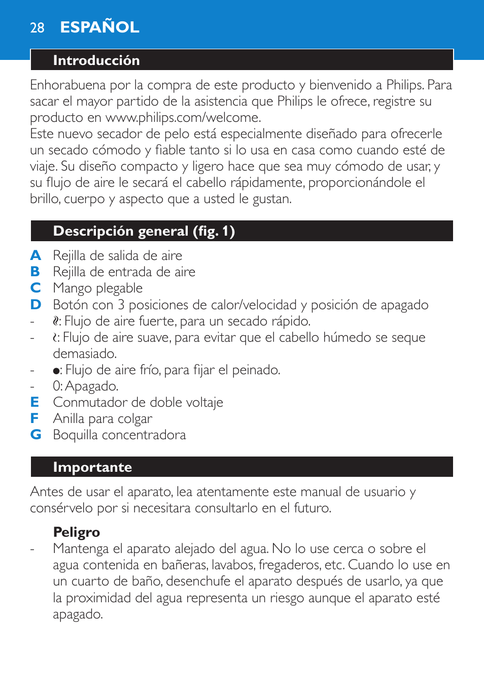 Philips SalonDry Haartrockner User Manual | Page 28 / 80