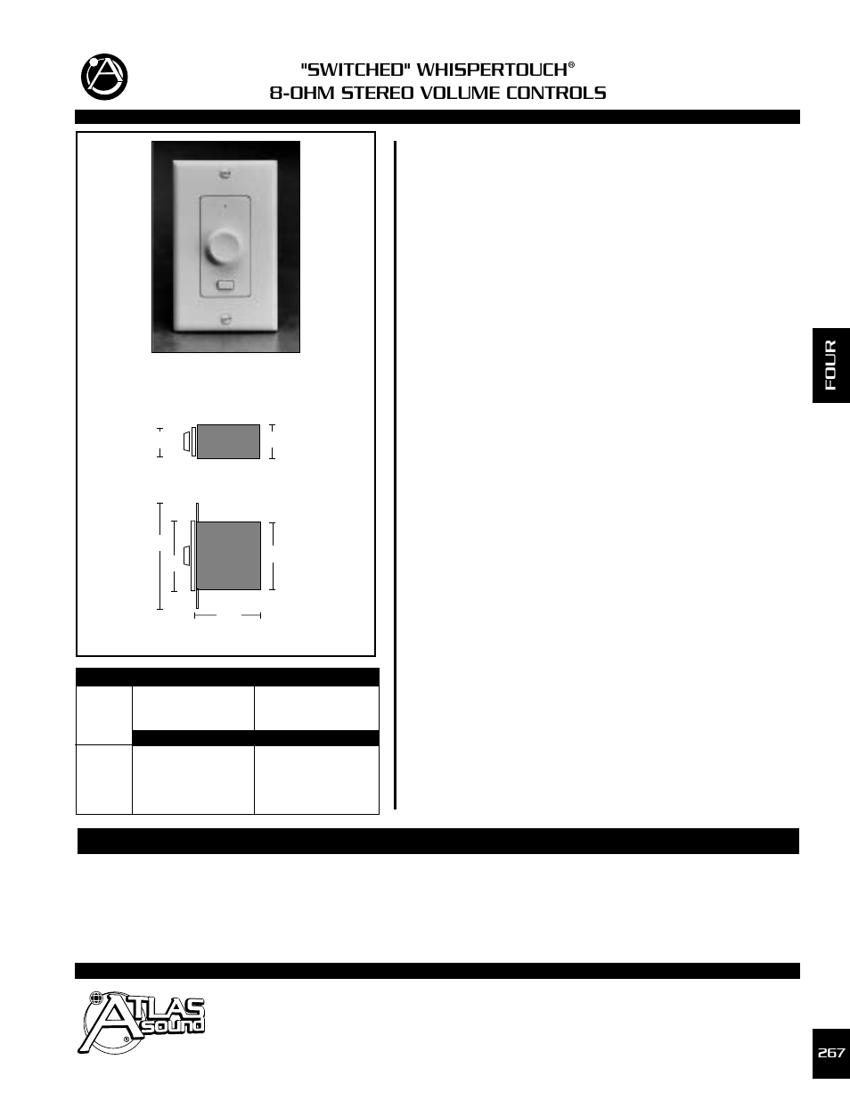 Atlas Sound Switch Whispertouch DWS-8 User Manual | 2 pages