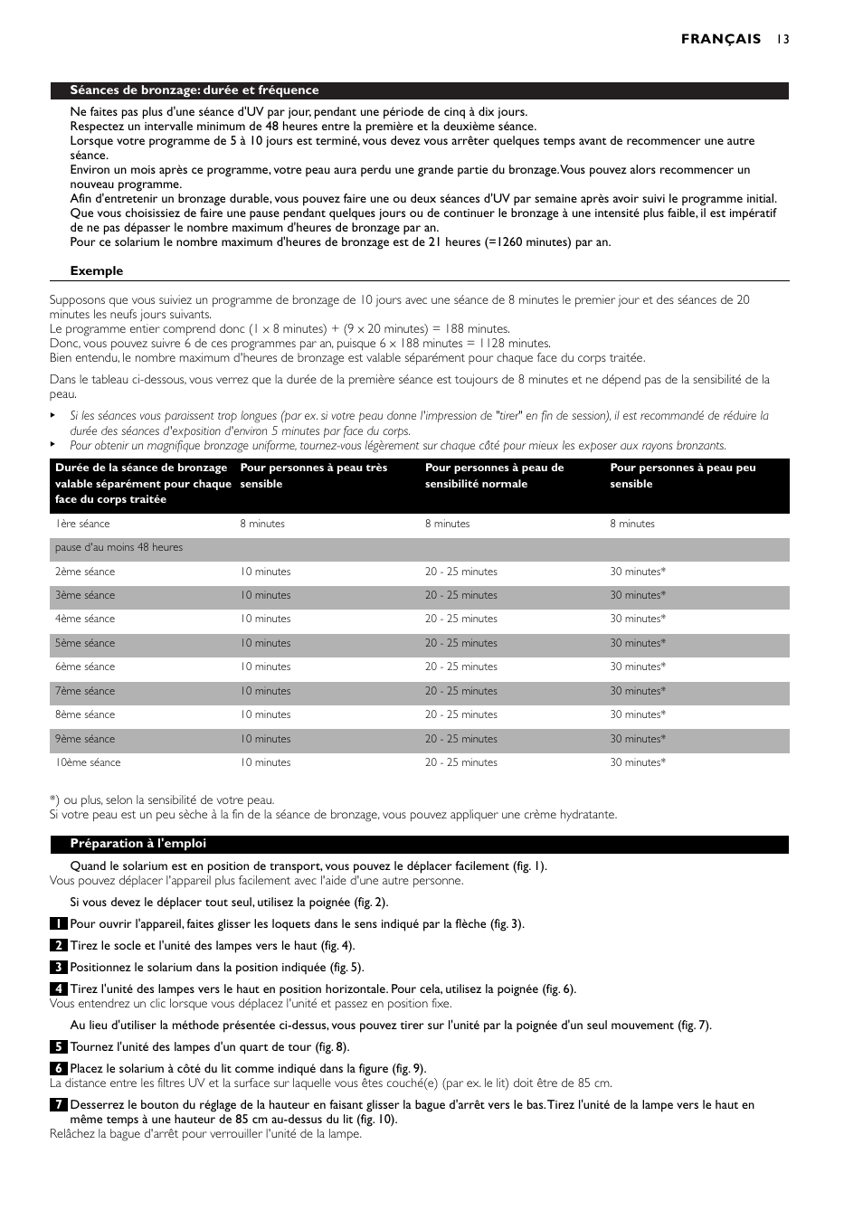 Philips Zusammenklappbarer Ganzkörperbräuner User Manual | Page 13 / 28