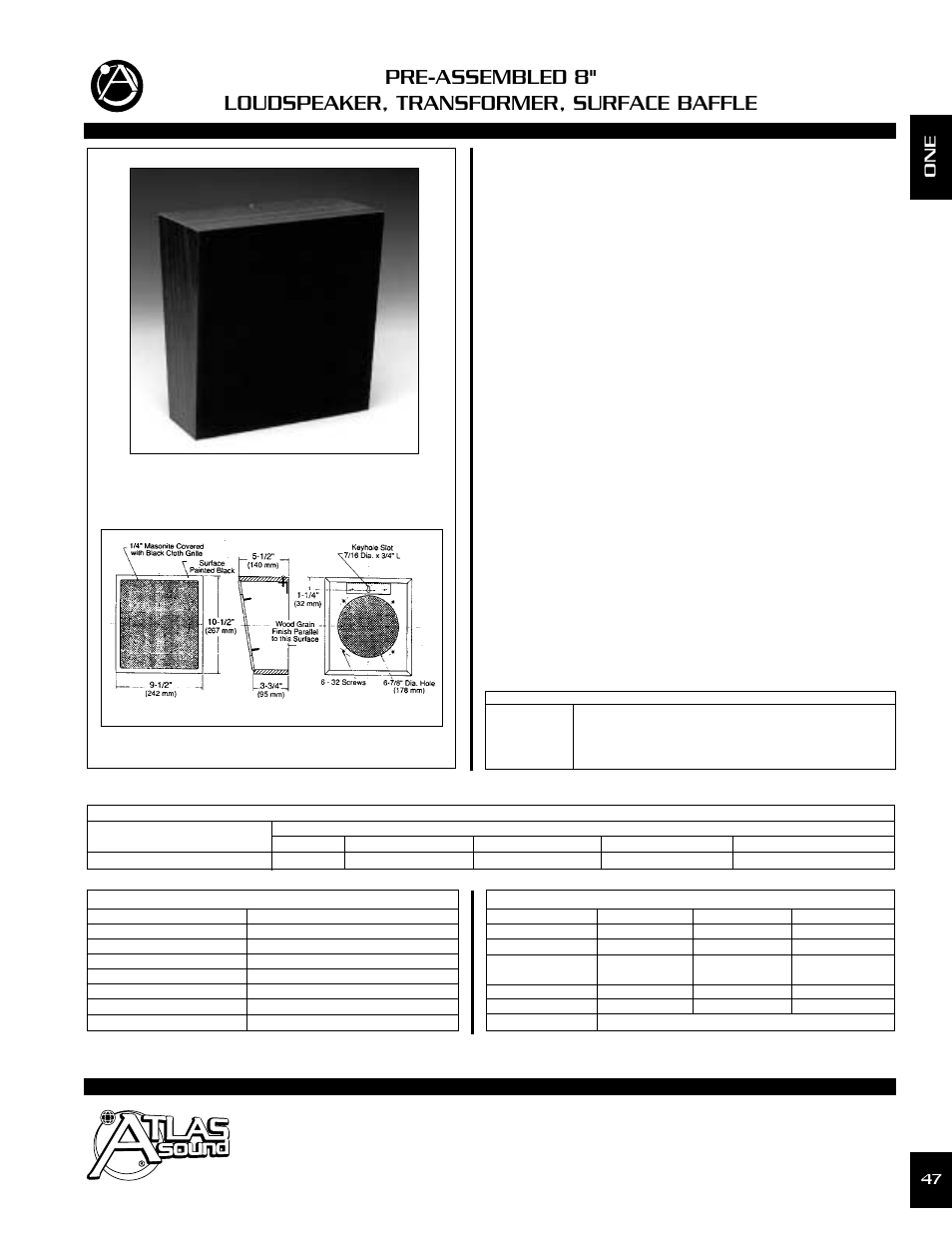 Atlas Sound Loudspeaker WD417-72 User Manual | 2 pages