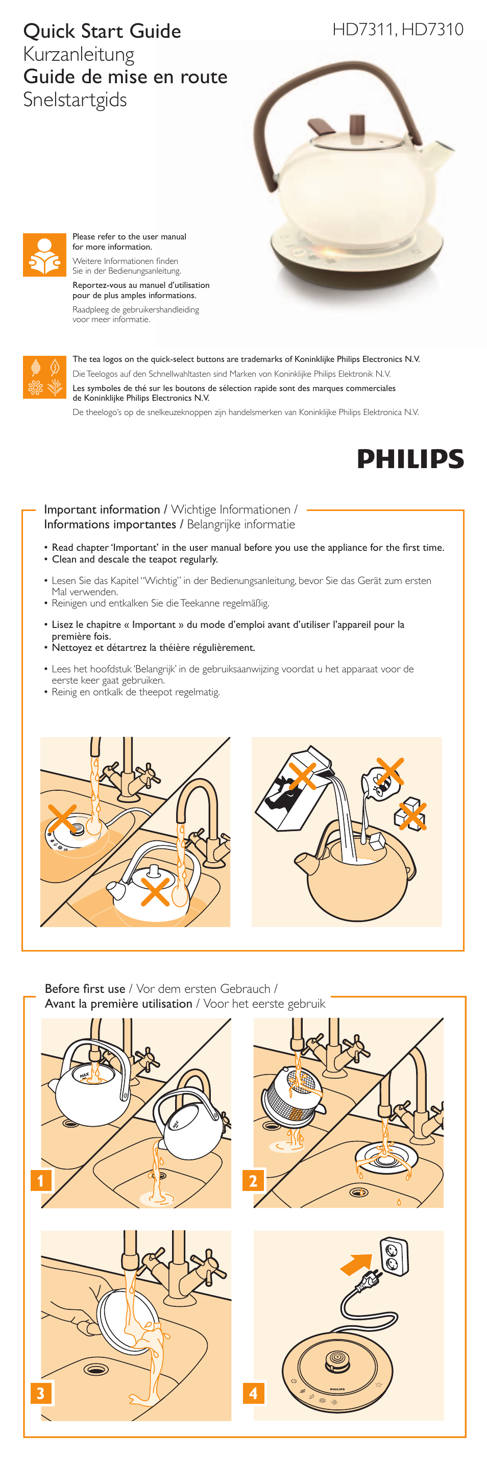 Philips Teezubereiter User Manual | 2 pages