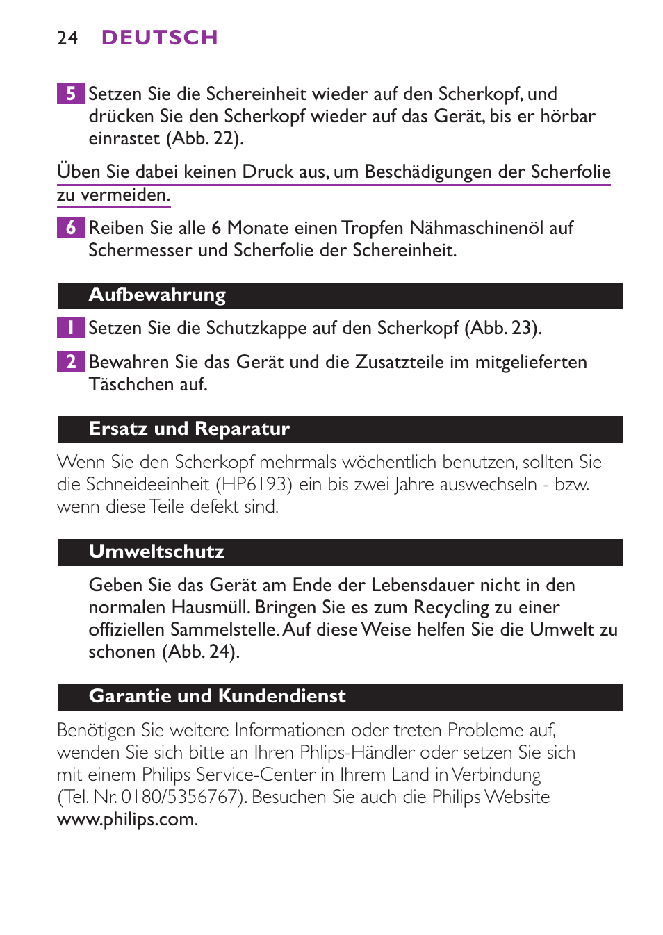 Philips Satinelle Ice Epilierer User Manual | Page 24 / 100