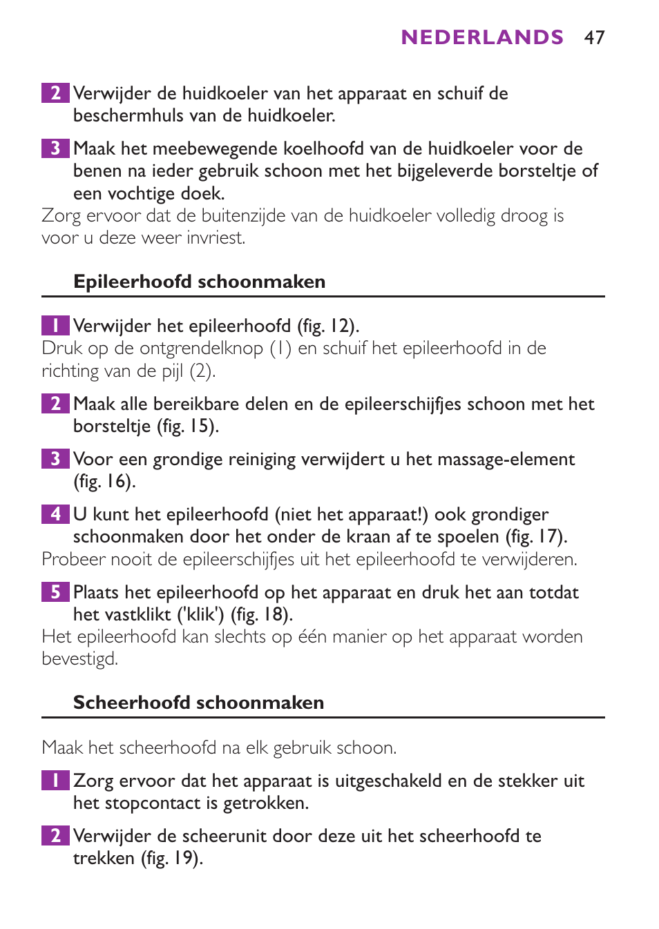 Philips Satinelle Ice Epilierer User Manual | Page 47 / 100