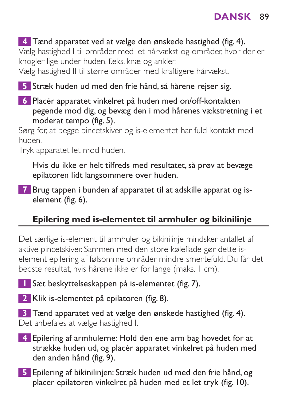 Philips Satinelle Ice Epilierer User Manual | Page 89 / 100