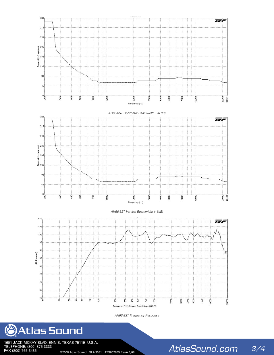 Atlas Sound 8" 2-Way Staium Horn System AH66-8ST User Manual | Page 3 / 4